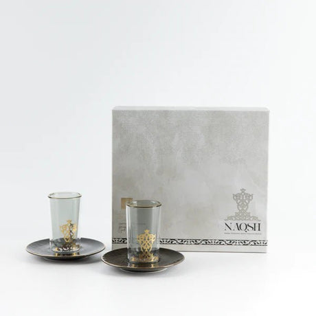 Otantic Naqsh 12pcs Glass Cup and Saucer Set - Black&Gold, ET2939 - Al Kabayel Discount CentreOtantic Naqsh 12pcs Glass Cup and Saucer Set - Black&Gold, ET2939Tea SetsOTANTIKAl Kabayel Discount Centre