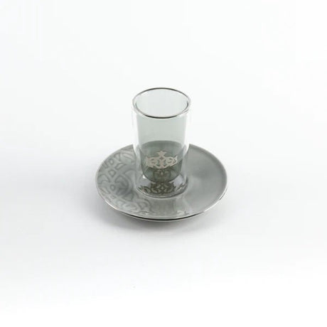 Otantic Naqsh 12pcs Glass Cup and Saucer Set - Grey&Silver, ET2938 - Al Kabayel Discount CentreOtantic Naqsh 12pcs Glass Cup and Saucer Set - Grey&Silver, ET2938Tea SetsOTANTIKAl Kabayel Discount Centre