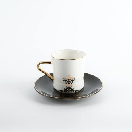 Otantic Naqsh 12pcs Porcelain Tea Set, 6pcs Cups 200ml + 6pcs Saucer, Black/White/Gold, ET2954 - Al Kabayel Discount CentreOtantic Naqsh 12pcs Porcelain Tea Set, 6pcs Cups 200ml + 6pcs Saucer, Black/White/Gold, ET2954Tea SetsOTANTIKAl Kabayel Discount Centre