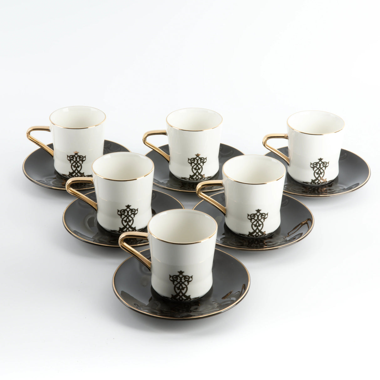 Otantic Naqsh 12pcs Porcelain Tea Set, 6pcs Cups 200ml + 6pcs Saucer, Black/White/Gold, ET2954 - Al Kabayel Discount CentreOtantic Naqsh 12pcs Porcelain Tea Set, 6pcs Cups 200ml + 6pcs Saucer, Black/White/Gold, ET2954Tea SetsOTANTIKAl Kabayel Discount Centre