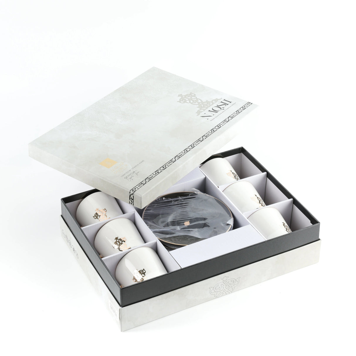 Otantic Naqsh 12pcs Porcelain Tea Set, 6pcs Cups 200ml + 6pcs Saucer, Black/White/Gold, ET2954 - Al Kabayel Discount CentreOtantic Naqsh 12pcs Porcelain Tea Set, 6pcs Cups 200ml + 6pcs Saucer, Black/White/Gold, ET2954Tea SetsOTANTIKAl Kabayel Discount Centre