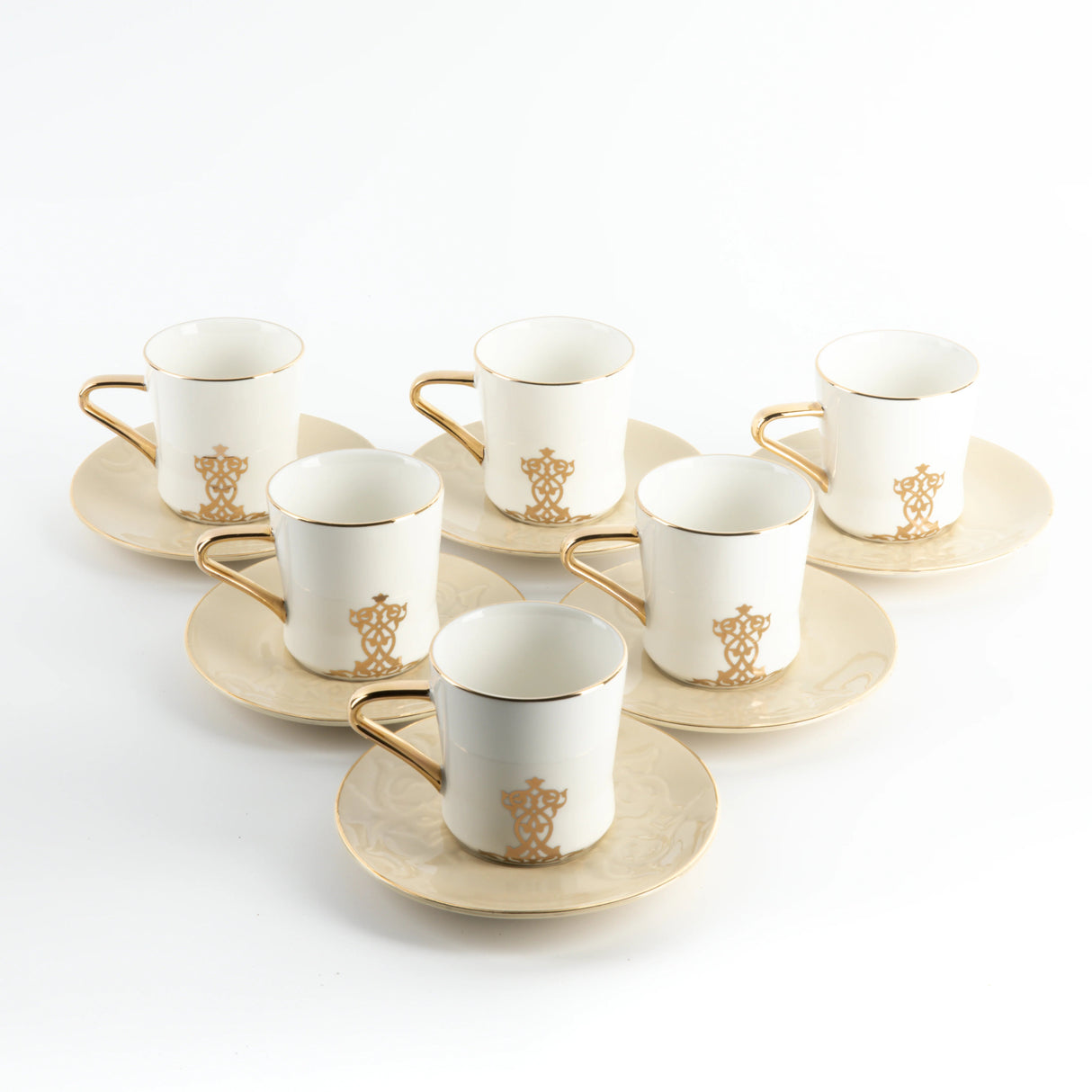 Otantic Naqsh 12pcs Porcelain Tea Set, 6pcs Cups 200ml + 6pcs Saucer, Ivory/White/Gold, ET2952 - Al Kabayel Discount CentreOtantic Naqsh 12pcs Porcelain Tea Set, 6pcs Cups 200ml + 6pcs Saucer, Ivory/White/Gold, ET2952Tea SetsOTANTIKAl Kabayel Discount Centre
