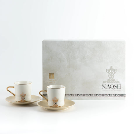 Otantic Naqsh 12pcs Porcelain Tea Set, 6pcs Cups 200ml + 6pcs Saucer, Ivory/White/Gold, ET2952 - Al Kabayel Discount CentreOtantic Naqsh 12pcs Porcelain Tea Set, 6pcs Cups 200ml + 6pcs Saucer, Ivory/White/Gold, ET2952Tea SetsOTANTIKAl Kabayel Discount Centre