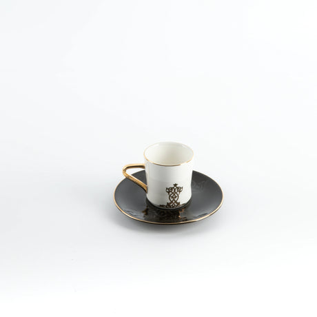 Otantic Naqsh 12pcs Porcelain Turkish Coffee Set, 6pcs Cups 80ml + 6pcs Saucer, Black/White/Gold, ET2949 - Al Kabayel Discount CentreOtantic Naqsh 12pcs Porcelain Turkish Coffee Set, 6pcs Cups 80ml + 6pcs Saucer, Black/White/Gold, ET2949Tea SetsOTANTIKAl Kabayel Discount Centre
