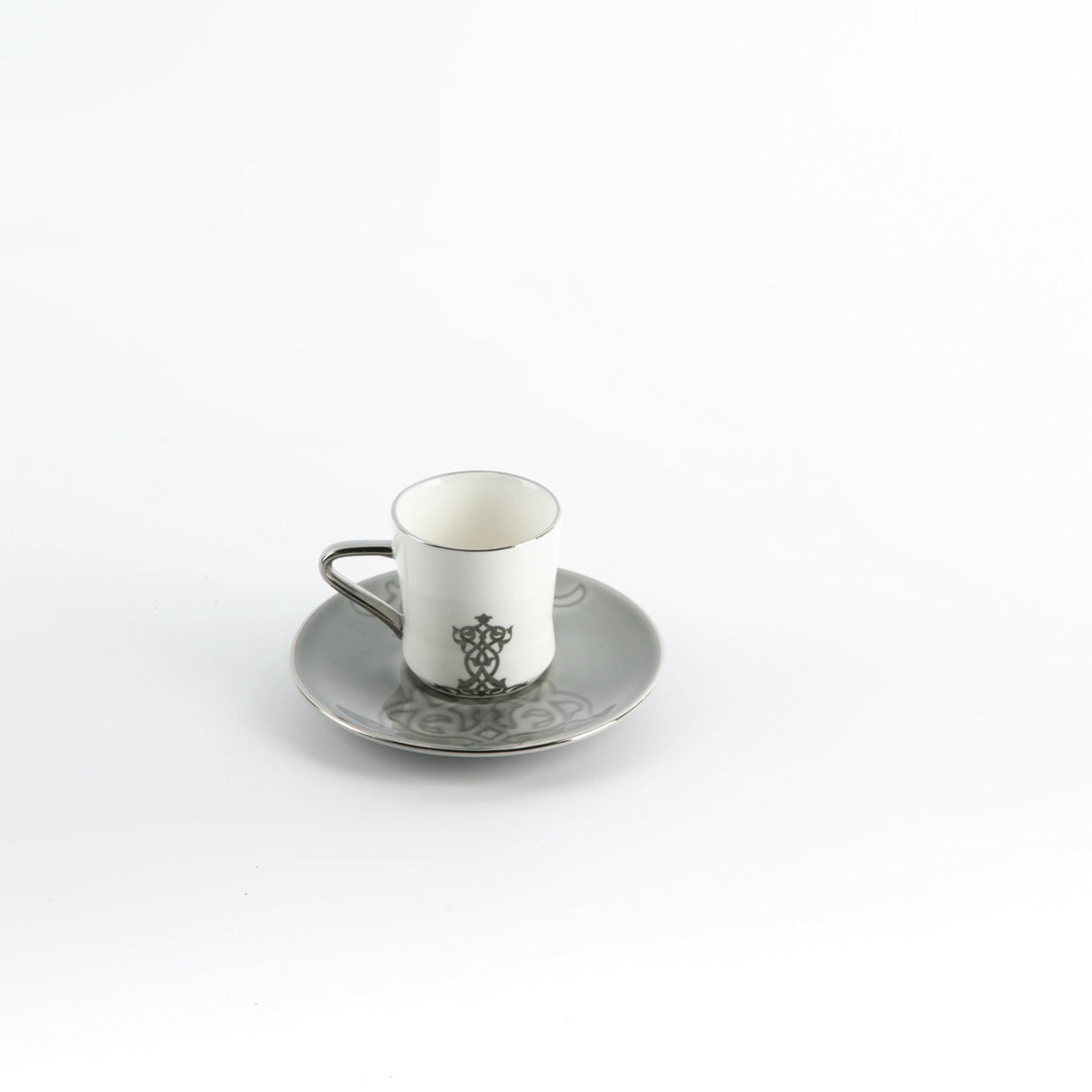 Otantic Naqsh 12pcs Porcelain Turkish Coffee Set, 6pcs Cups 80ml + 6pcs Saucer, Grey/White/Silver, ET2948 - Al Kabayel Discount CentreOtantic Naqsh 12pcs Porcelain Turkish Coffee Set, 6pcs Cups 80ml + 6pcs Saucer, Grey/White/Silver, ET2948Tea SetsOTANTIKAl Kabayel Discount Centre