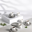 Otantic Naqsh 12pcs Porcelain Turkish Coffee Set, 6pcs Cups 80ml + 6pcs Saucer, Grey/White/Silver, ET2948 - Al Kabayel Discount CentreOtantic Naqsh 12pcs Porcelain Turkish Coffee Set, 6pcs Cups 80ml + 6pcs Saucer, Grey/White/Silver, ET2948Tea SetsOTANTIKAl Kabayel Discount Centre