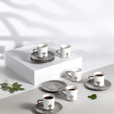 Otantic Naqsh 12pcs Porcelain Turkish Coffee Set, 6pcs Cups 80ml + 6pcs Saucer, Grey/White/Silver, ET2948 - Al Kabayel Discount CentreOtantic Naqsh 12pcs Porcelain Turkish Coffee Set, 6pcs Cups 80ml + 6pcs Saucer, Grey/White/Silver, ET2948Tea SetsOTANTIKAl Kabayel Discount Centre