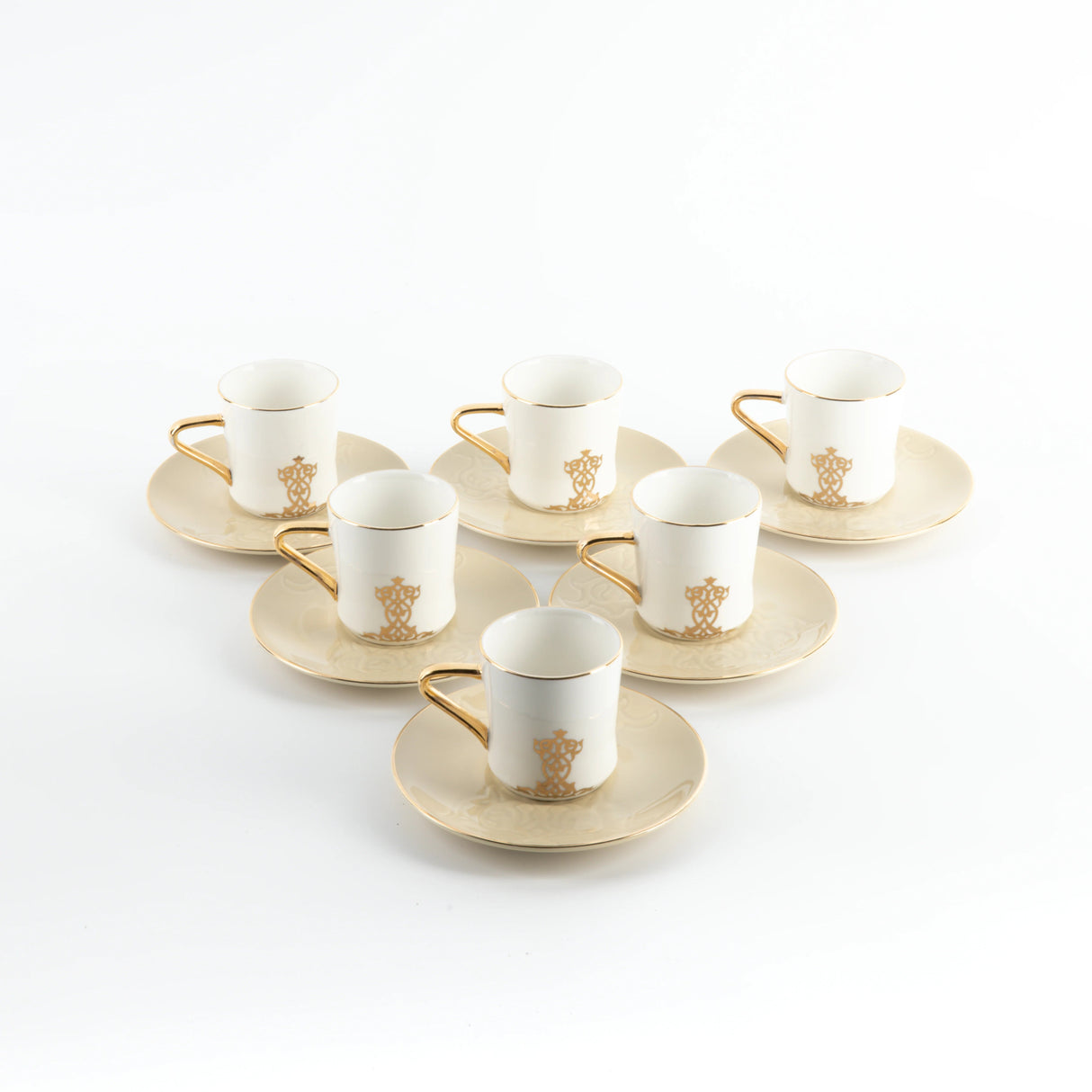 Otantic Naqsh 12pcs Porcelain Turkish Coffee Set, 6pcs Cups 80ml + 6pcs Saucer, Ivory/White/Gold, ET2947 - Al Kabayel Discount CentreOtantic Naqsh 12pcs Porcelain Turkish Coffee Set, 6pcs Cups 80ml + 6pcs Saucer, Ivory/White/Gold, ET2947Tea SetsOTANTIKAl Kabayel Discount Centre