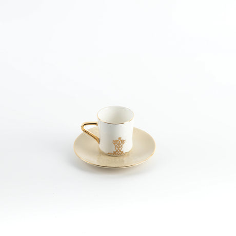 Otantic Naqsh 12pcs Porcelain Turkish Coffee Set, 6pcs Cups 80ml + 6pcs Saucer, Ivory/White/Gold, ET2947 - Al Kabayel Discount CentreOtantic Naqsh 12pcs Porcelain Turkish Coffee Set, 6pcs Cups 80ml + 6pcs Saucer, Ivory/White/Gold, ET2947Tea SetsOTANTIKAl Kabayel Discount Centre