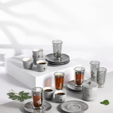 Otantic Naqsh 19pcs Tea & Arabic Coffee Set, 6pcs Double Glass Cups 130ml + 6pc Saucers + 6pcs Arabic Coffee Cup 80ml +1pc Sugar Pot 250ml, Grey/Silver, ET2943 - Al Kabayel Discount CentreOtantic Naqsh 19pcs Tea & Arabic Coffee Set, 6pcs Double Glass Cups 130ml + 6pc Saucers + 6pcs Arabic Coffee Cup 80ml +1pc Sugar Pot 250ml, Grey/Silver, ET2943Tea SetsOTANTIKAl Kabayel Discount Centre