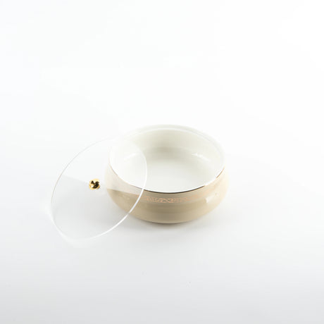 Otantic Naqsh Ceramic Dates Bowl with Lid 17cm*6cm, Ivory/Gold - ET2977 - Al Kabayel Discount CentreOtantic Naqsh Ceramic Dates Bowl with Lid 17cm*6cm, Ivory/Gold - ET2977BowlsOTANTIKAl Kabayel Discount Centre