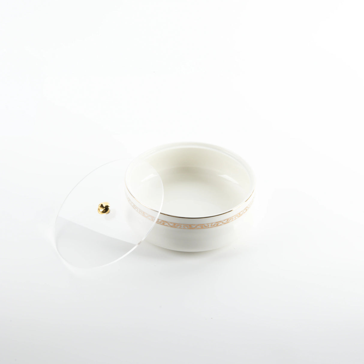 Otantic Naqsh Ceramic Dates Bowl with Lid 17cm*6cm, White/Gold - ET2975 - Al Kabayel Discount CentreOtantic Naqsh Ceramic Dates Bowl with Lid 17cm*6cm, White/Gold - ET2975BowlsOTANTIKAl Kabayel Discount Centre