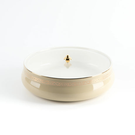 Otantic Naqsh Ceramic Dates Bowl with Lid 23.5cm*6.5cm, Ivory/Gold - ET2972 - Al Kabayel Discount CentreOtantic Naqsh Ceramic Dates Bowl with Lid 23.5cm*6.5cm, Ivory/Gold - ET2972BowlsOTANTIKAl Kabayel Discount Centre