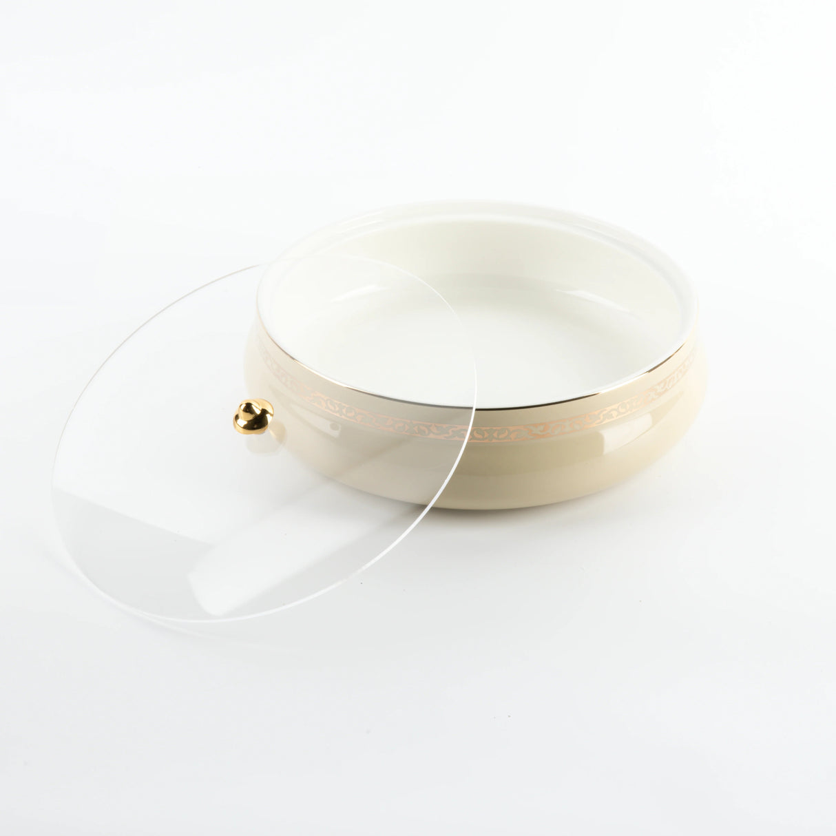 Otantic Naqsh Ceramic Dates Bowl with Lid 23.5cm*6.5cm, Ivory/Gold - ET2972 - Al Kabayel Discount CentreOtantic Naqsh Ceramic Dates Bowl with Lid 23.5cm*6.5cm, Ivory/Gold - ET2972BowlsOTANTIKAl Kabayel Discount Centre