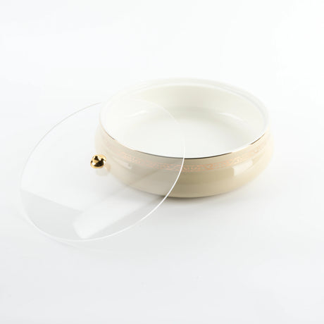 Otantic Naqsh Ceramic Dates Bowl with Lid 23.5cm*6.5cm, Ivory/Gold - ET2972 - Al Kabayel Discount CentreOtantic Naqsh Ceramic Dates Bowl with Lid 23.5cm*6.5cm, Ivory/Gold - ET2972BowlsOTANTIKAl Kabayel Discount Centre