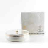 Otantic Naqsh Ceramic Dates Bowl with Lid 23.5cm*6.5cm, White/Gold - ET2970 - Al Kabayel Discount CentreOtantic Naqsh Ceramic Dates Bowl with Lid 23.5cm*6.5cm, White/Gold - ET2970BowlsOTANTIKAl Kabayel Discount Centre