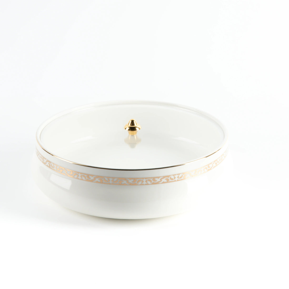 Otantic Naqsh Ceramic Dates Bowl with Lid 23.5cm*6.5cm, White/Gold - ET2970 - Al Kabayel Discount CentreOtantic Naqsh Ceramic Dates Bowl with Lid 23.5cm*6.5cm, White/Gold - ET2970BowlsOTANTIKAl Kabayel Discount Centre