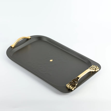 Otantic Naqsh Luxury Metal Serving Tray 52.7cm*32cm, Black/Gold - HJ1410 - Al Kabayel Discount CentreOtantic Naqsh Luxury Metal Serving Tray 52.7cm*32cm, Black/Gold - HJ1410Serving TraysOTANTIKAl Kabayel Discount Centre