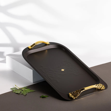 Otantic Naqsh Luxury Metal Serving Tray 52.7cm*32cm, Black/Gold - HJ1410 - Al Kabayel Discount CentreOtantic Naqsh Luxury Metal Serving Tray 52.7cm*32cm, Black/Gold - HJ1410Serving TraysOTANTIKAl Kabayel Discount Centre