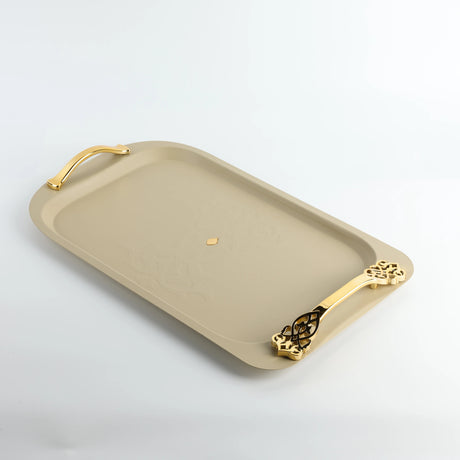 Otantic Naqsh Luxury Metal Serving Tray 52.7cm*32cm, Ivory/Gold - HJ1408 - Al Kabayel Discount CentreOtantic Naqsh Luxury Metal Serving Tray 52.7cm*32cm, Ivory/Gold - HJ1408Serving TraysOTANTIKAl Kabayel Discount Centre