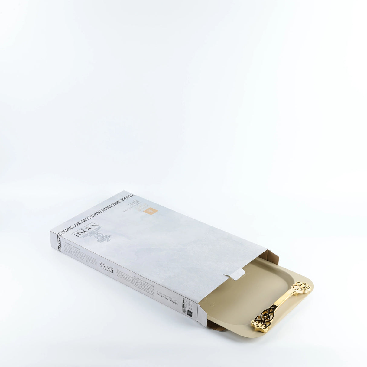 Otantic Naqsh Luxury Metal Serving Tray 52.7cm*32cm, Ivory/Gold - HJ1408 - Al Kabayel Discount CentreOtantic Naqsh Luxury Metal Serving Tray 52.7cm*32cm, Ivory/Gold - HJ1408Serving TraysOTANTIKAl Kabayel Discount Centre