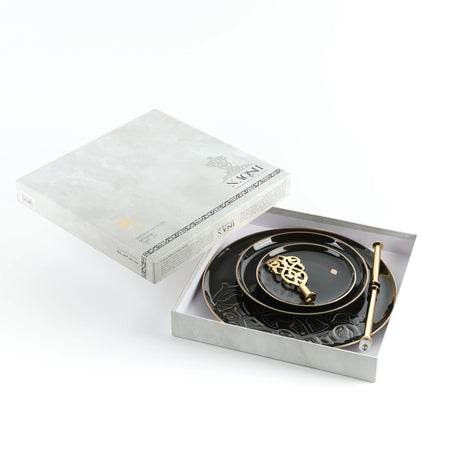 Otantic Naqsh Porcelain 3 - Tier Candy Tray 27cm*33cm, Black/Gold - ET2989 - Al Kabayel Discount CentreOtantic Naqsh Porcelain 3 - Tier Candy Tray 27cm*33cm, Black/Gold - ET2989Serving TraysOTANTIKAl Kabayel Discount Centre