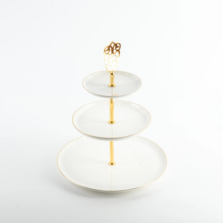 Otantic Naqsh Porcelain 3 - Tier Candy Tray 27cm*33cm, White/Gold - ET2985 - Al Kabayel Discount CentreOtantic Naqsh Porcelain 3 - Tier Candy Tray 27cm*33cm, White/Gold - ET2985Serving TraysOTANTIKAl Kabayel Discount Centre