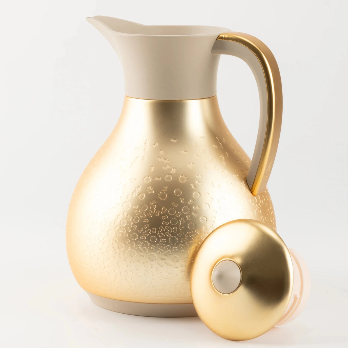 Otantik 1 Ltr Tea Or Coffee Pot From Nourhan - Matte Gold + Beige - Al Kabayel Discount CentreOtantik 1 Ltr Tea Or Coffee Pot From Nourhan - Matte Gold + BeigeThermosOTANTIKAl Kabayel Discount Centre