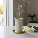 Otantik Asala Premium Porcelain Incense Burner – Cream & Gold 11 × 18 cm | Handcrafted Porcelain | Gold - Finish Brass Insert - Al Kabayel Discount CentreOtantik Asala Premium Porcelain Incense Burner – Cream & Gold 11 × 18 cm | Handcrafted Porcelain | Gold - Finish Brass InsertIncense BurnerOTANTIKAl Kabayel Discount Centre