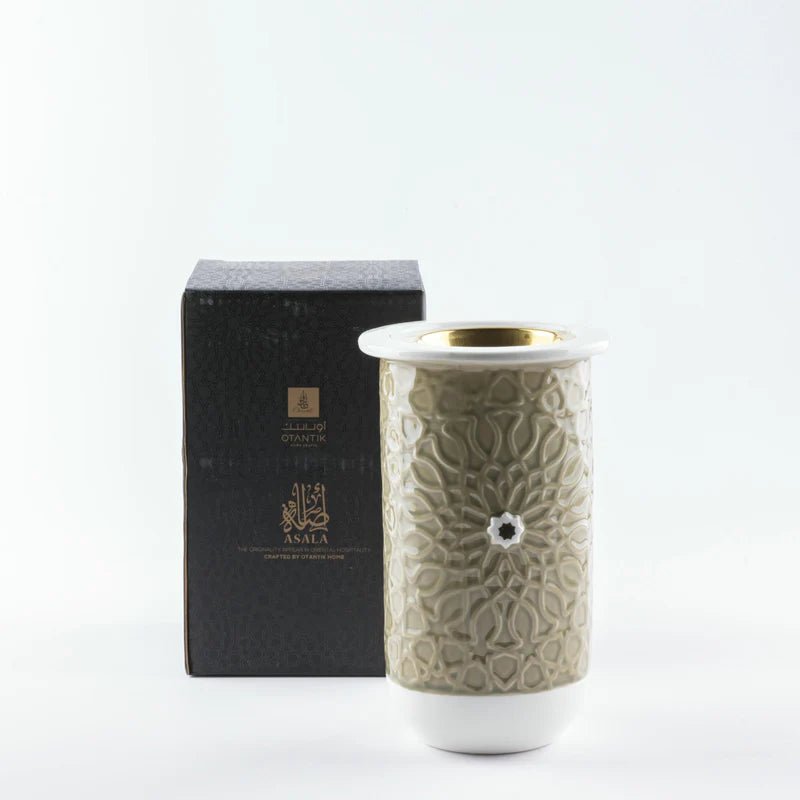 Otantik Asala Premium Porcelain Incense Burner – Green & Gold Luxe Finish – 11×18 cm Decorative Burner - Al Kabayel Discount CentreOtantik Asala Premium Porcelain Incense Burner – Green & Gold Luxe Finish – 11×18 cm Decorative BurnerPorcelain Incense BurnerOTANTIKAl Kabayel Discount Centre