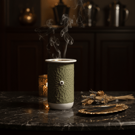 Otantik Asala Premium Porcelain Incense Burner – Sage Green & White 11 × 18 cm | Handcrafted Porcelain - Al Kabayel Discount CentreOtantik Asala Premium Porcelain Incense Burner – Sage Green & White 11 × 18 cm | Handcrafted PorcelainIncense BurnerOTANTIKAl Kabayel Discount Centre