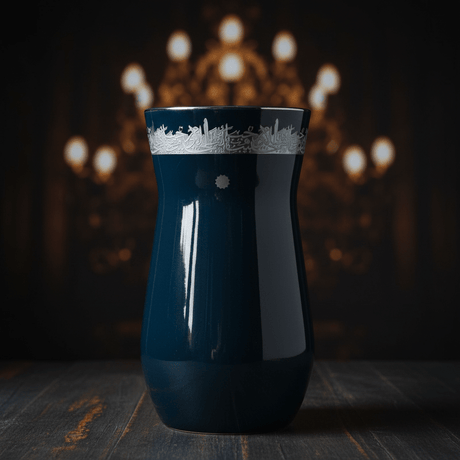 Otantik Atheer Ceramic Flower Vase — Navy Blue | Silver Arabic Calligraphy Edition - Al Kabayel Discount CentreOtantik Atheer Ceramic Flower Vase — Navy Blue | Silver Arabic Calligraphy EditionHome Décor AccentsOTANTIKAl Kabayel Discount Centre