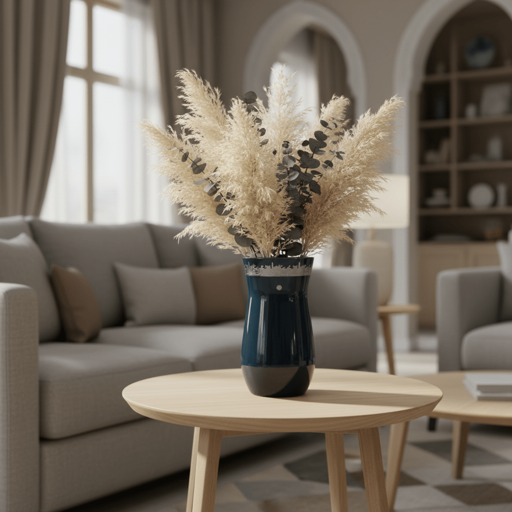 Otantik Atheer Ceramic Flower Vase — Navy Blue | Silver Arabic Calligraphy Edition - Al Kabayel Discount CentreOtantik Atheer Ceramic Flower Vase — Navy Blue | Silver Arabic Calligraphy EditionHome Décor AccentsOTANTIKAl Kabayel Discount Centre