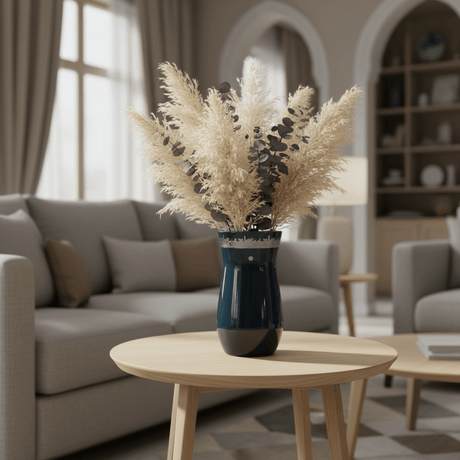 Otantik Atheer Ceramic Flower Vase — Navy Blue | Silver Arabic Calligraphy Edition - Al Kabayel Discount CentreOtantik Atheer Ceramic Flower Vase — Navy Blue | Silver Arabic Calligraphy EditionHome Décor AccentsOTANTIKAl Kabayel Discount Centre