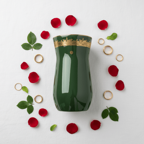 Otantik Atheer Green Ceramic Flower Vase | 25×14 cm | Gold Arabic Calligraphy - Al Kabayel Discount CentreOtantik Atheer Green Ceramic Flower Vase | 25×14 cm | Gold Arabic CalligraphyHome Décor AccentsOTANTIKAl Kabayel Discount Centre