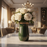 Otantik Atheer | Green Ceramic Flower Vase with Gold Arabic Calligraphy | 20×10 cm - Al Kabayel Discount CentreOtantik Atheer | Green Ceramic Flower Vase with Gold Arabic Calligraphy | 20×10 cmHome Décor AccentsOTANTIKAl Kabayel Discount Centre