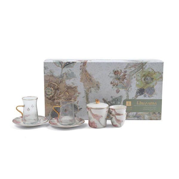 Otantik Khuzama ET3033 Royal 19 - Piece Tea & Cawa Set – Red & Gold Floral Porcelain & Glass - Al Kabayel Discount CentreOtantik Khuzama ET3033 Royal 19 - Piece Tea & Cawa Set – Red & Gold Floral Porcelain & GlassTea/Coffee PotsOTANTIKAl Kabayel Discount Centre