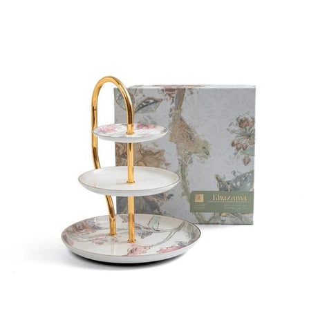Otantik Khuzama ET3060 Royal 3 - Layer Cake Stand – Red & Gold Floral Porcelain – 27×19×13 cm / 33 cm Height - Al Kabayel Discount CentreOtantik Khuzama ET3060 Royal 3 - Layer Cake Stand – Red & Gold Floral Porcelain – 27×19×13 cm / 33 cm HeightServing TraysOTANTIKAl Kabayel Discount Centre