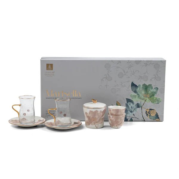 Otantik Marisella ET3000 Grand 19 - Piece Tea & Cawa Set – Red & Gold Floral Porcelain & Glass - Al Kabayel Discount CentreOtantik Marisella ET3000 Grand 19 - Piece Tea & Cawa Set – Red & Gold Floral Porcelain & GlassTea/Coffee PotsOTANTIKAl Kabayel Discount Centre