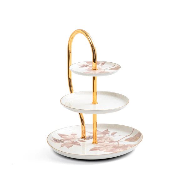 Otantik Marisella ET3027 Premium 3 - Layer Porcelain Stand – Red & Gold Majestic Floral Plates – 27×19×13 cm / 33 cm Height - Al Kabayel Discount CentreOtantik Marisella ET3027 Premium 3 - Layer Porcelain Stand – Red & Gold Majestic Floral Plates – 27×19×13 cm / 33 cm HeightServing TraysOTANTIKAl Kabayel Discount Centre