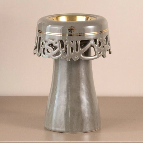 Otantik Mirral Decorative Porcelain Incense Burner – Grey with Gold Accent (11*17.5 cm) - Al Kabayel Discount CentreOtantik Mirral Decorative Porcelain Incense Burner – Grey with Gold Accent (11*17.5 cm)Porcelain Incense BurnerOTANTIKAl Kabayel Discount Centre