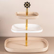 Otantik Mirral Luxury 3 - Tier Porcelain Dessert & Cake Stand – Beige with Gold Finish (30*32 cm) - Al Kabayel Discount CentreOtantik Mirral Luxury 3 - Tier Porcelain Dessert & Cake Stand – Beige with Gold Finish (30*32 cm)Serving TraysOTANTIKAl Kabayel Discount Centre