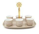 Otantik Mirral Luxury 7 - Piece Arabic Coffee Set with Stand – Beige & Gold Porcelain Cups 50CC - Al Kabayel Discount CentreOtantik Mirral Luxury 7 - Piece Arabic Coffee Set with Stand – Beige & Gold Porcelain Cups 50CCTea SetsOTANTIKAl Kabayel Discount Centre