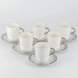 Otantik Nourhan 12 - Piece Porcelain Tea Set - Matte Silver + Glossy Silver 240CC - Al Kabayel Discount CentreOtantik Nourhan 12 - Piece Porcelain Tea Set - Matte Silver + Glossy Silver 240CCTea/Coffee SetsOTANTIKAl Kabayel Discount Centre