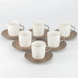 Otantik Nourhan 12 - Piece Porcelain Turkish Coffee Set - Glossy Black + Wood 115CC - Al Kabayel Discount CentreOtantik Nourhan 12 - Piece Porcelain Turkish Coffee Set - Glossy Black + Wood 115CCTea/Coffee SetsOTANTIKAl Kabayel Discount Centre