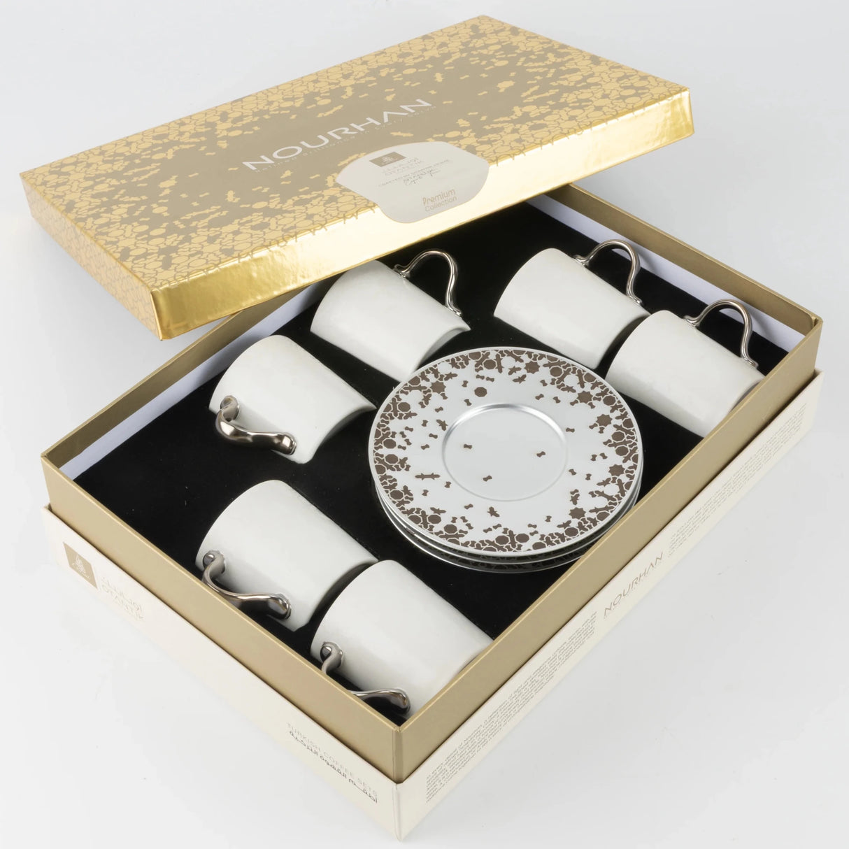 Otantik Nourhan 12 - Piece Porcelain Turkish Coffee Set - Matte Silver 115CC - Al Kabayel Discount CentreOtantik Nourhan 12 - Piece Porcelain Turkish Coffee Set - Matte Silver 115CCTea/Coffee SetsOTANTIKAl Kabayel Discount Centre