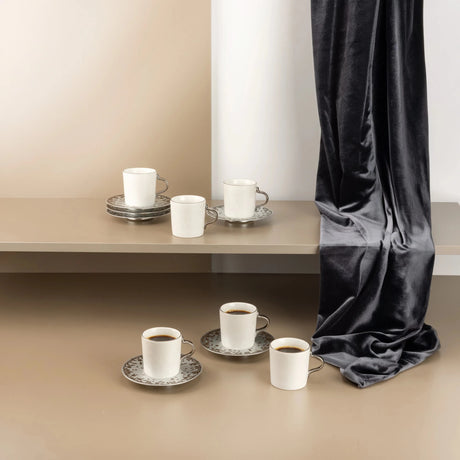Otantik Nourhan 12 - Piece Porcelain Turkish Coffee Set - Matte Silver 115CC - Al Kabayel Discount CentreOtantik Nourhan 12 - Piece Porcelain Turkish Coffee Set - Matte Silver 115CCTea/Coffee SetsOTANTIKAl Kabayel Discount Centre