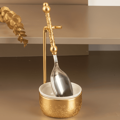 Otantik Nourhan Luxury Food Spoon Set - Gold & Stainless Steel with Porcelain Bowl - Al Kabayel Discount CentreOtantik Nourhan Luxury Food Spoon Set - Gold & Stainless Steel with Porcelain BowlSpoonsOTANTIKAl Kabayel Discount Centre