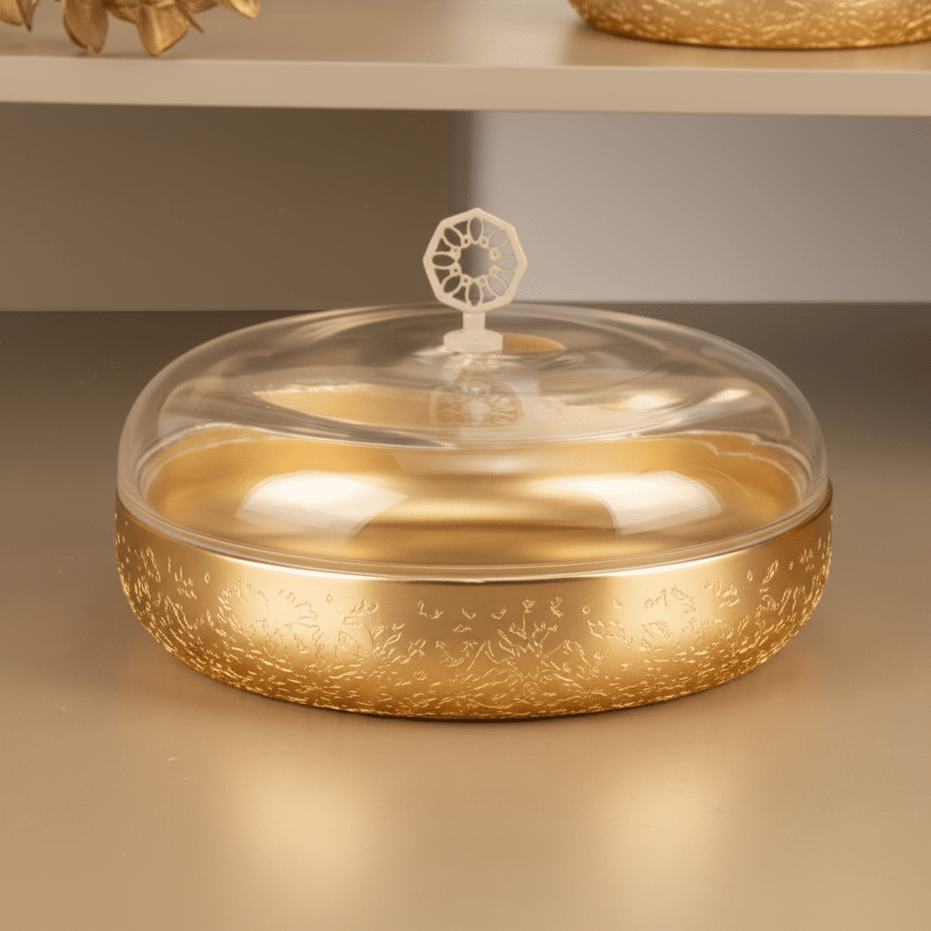 Otantik Nourhan Luxury Gold Date Bowl with Glass Dome - Medium (11" inch) - Al Kabayel Discount CentreOtantik Nourhan Luxury Gold Date Bowl with Glass Dome - Medium (11" inch)BowlsOTANTIKAl Kabayel Discount Centre