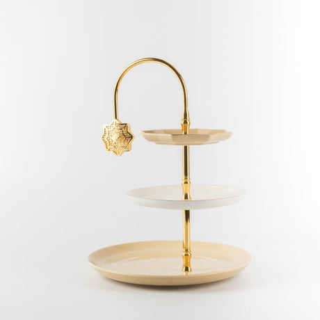 Otantik Octara - 3 Tier Cake Stand - Ivory & Gold 11"*10" - Al Kabayel Discount CentreOtantik Octara - 3 Tier Cake Stand - Ivory & Gold 11"*10"Serving TraysOTANTIKAl Kabayel Discount Centre